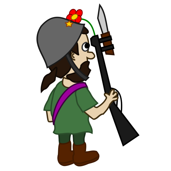 SVG Vector illustration of soldier with knife gun