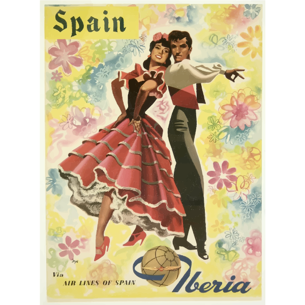 SVG Vector illustration of Spanish vintage travel poster