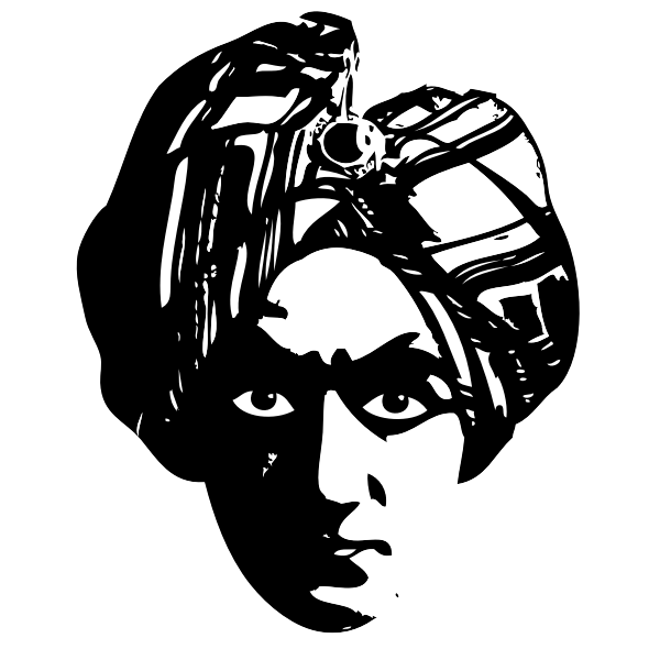 SVG Vector illustration of spooky swami man