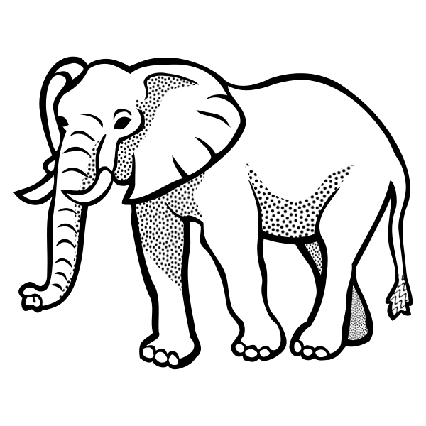 SVG Vector illustration of spotty elephant