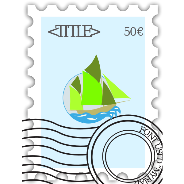 SVG Vector illustration of stamped postage stamp