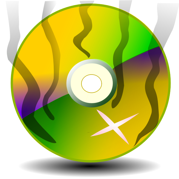 SVG Vector illustration of steaming CD-ROM