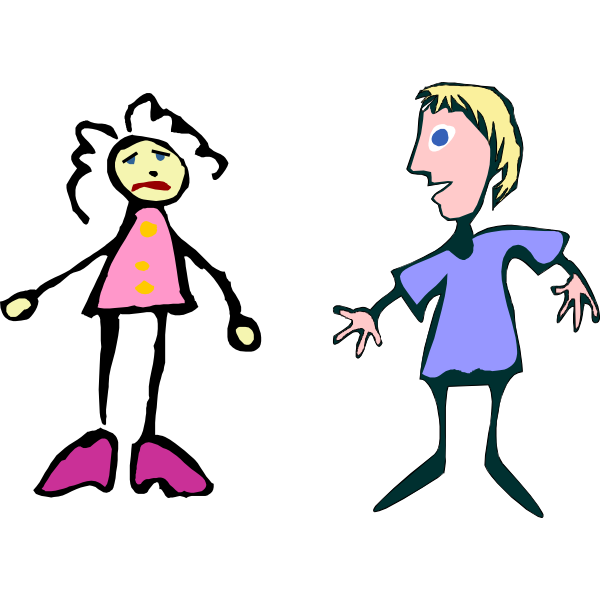 SVG Vector illustration of stick figures kids