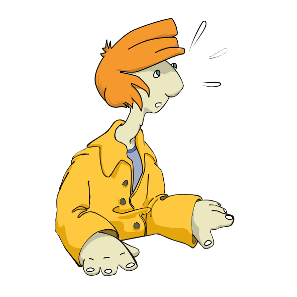 SVG Vector illustration of surprised young man cartoon character