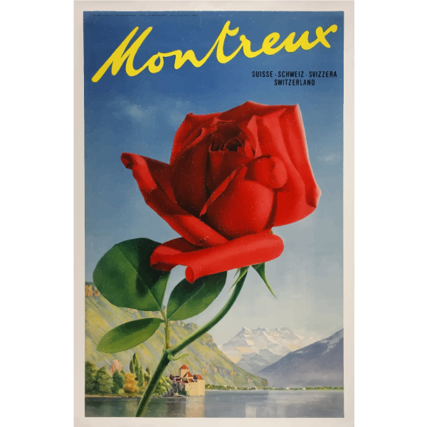 SVG Vector illustration of Swiss vintage travel poster