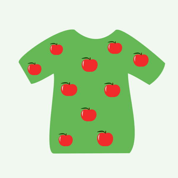 SVG Vector illustration of t-shirt with ten apples