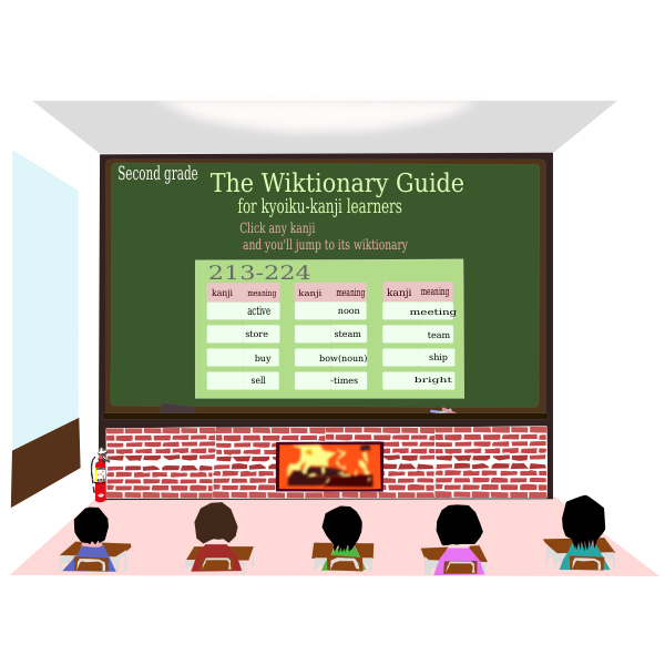SVG Vector illustration of teaching Wikipedia in schools