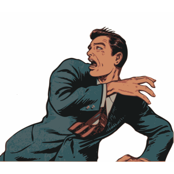 SVG Vector illustration of terrified man in color