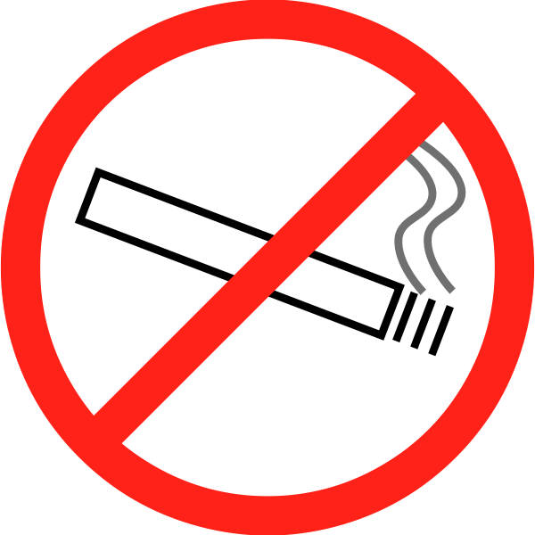 SVG Vector illustration of thin border no smoking sign