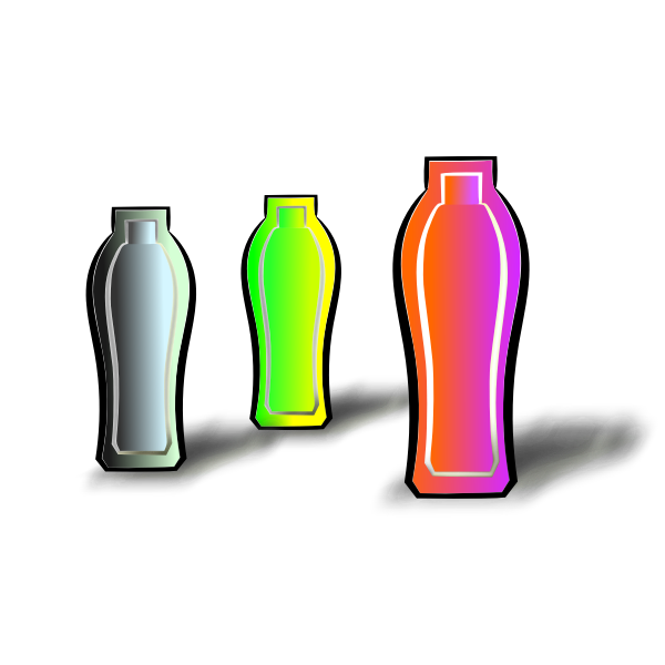 SVG Vector illustration of three different colored drink containers