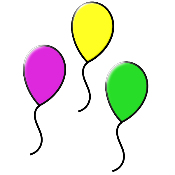 SVG Vector illustration of three floating balloons