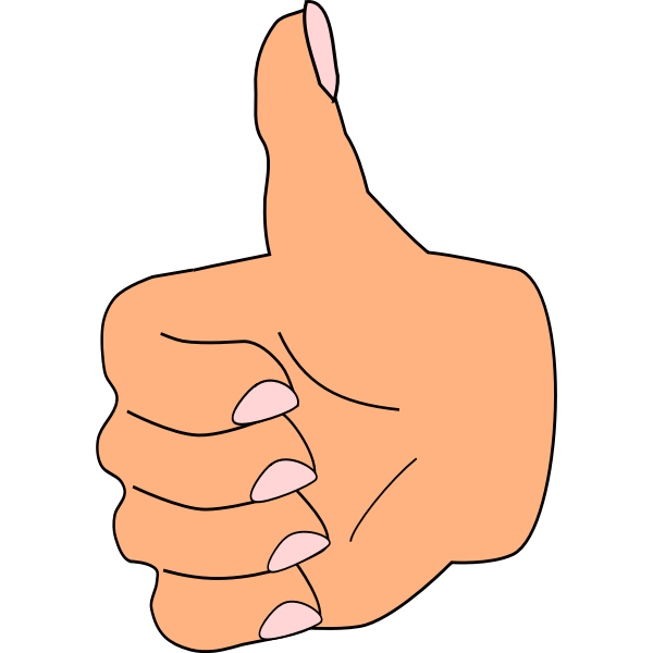 SVG Vector illustration of thumbs up old lady hand