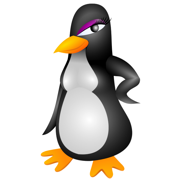 SVG Vector illustration of upset female penguin