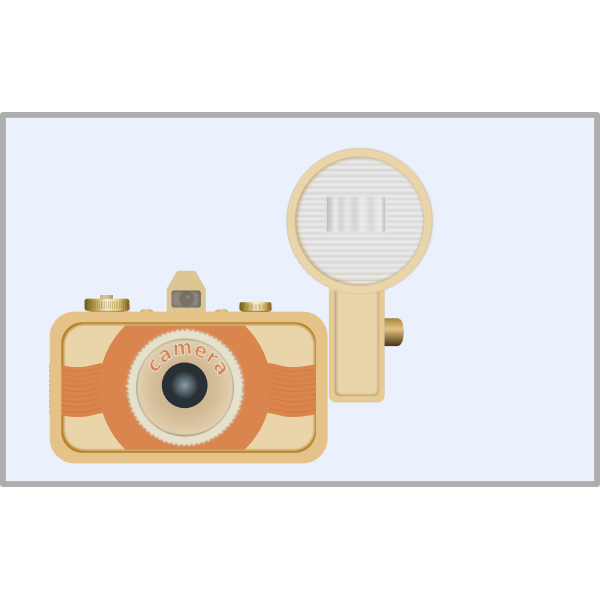 SVG Vector illustration of vintage camera with old flash