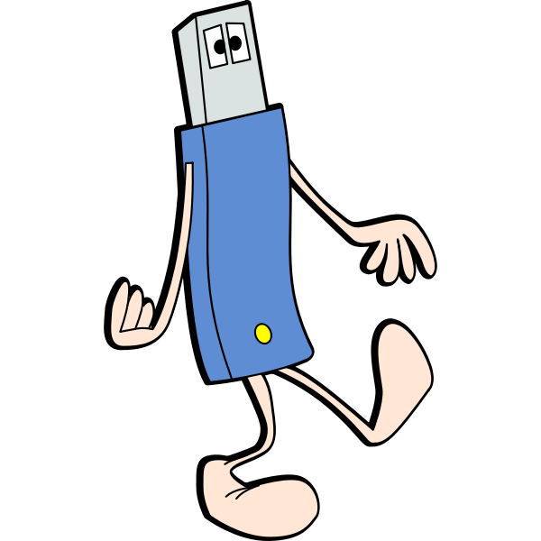 SVG Vector illustration of walking USB stick