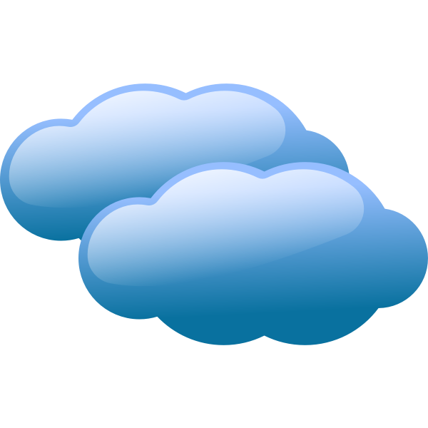 SVG Vector illustration of weather forecast color symbol for cloudy sky