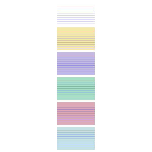 SVG Vector illustration of white and colored index cards