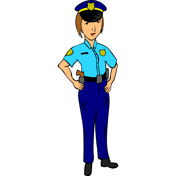 SVG Vector illustration of woman police officer