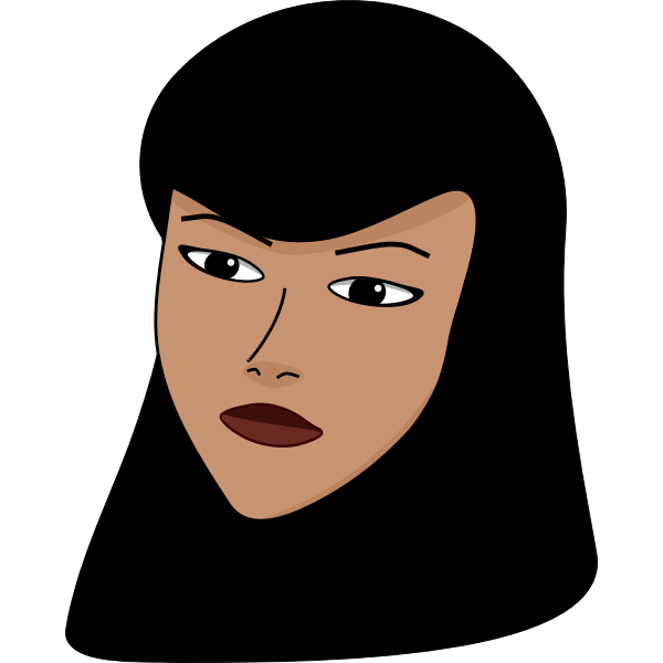 SVG Vector illustration of woman with covered head