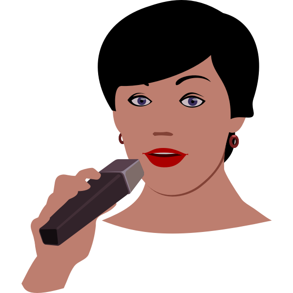 SVG Vector illustration of woman with microphone