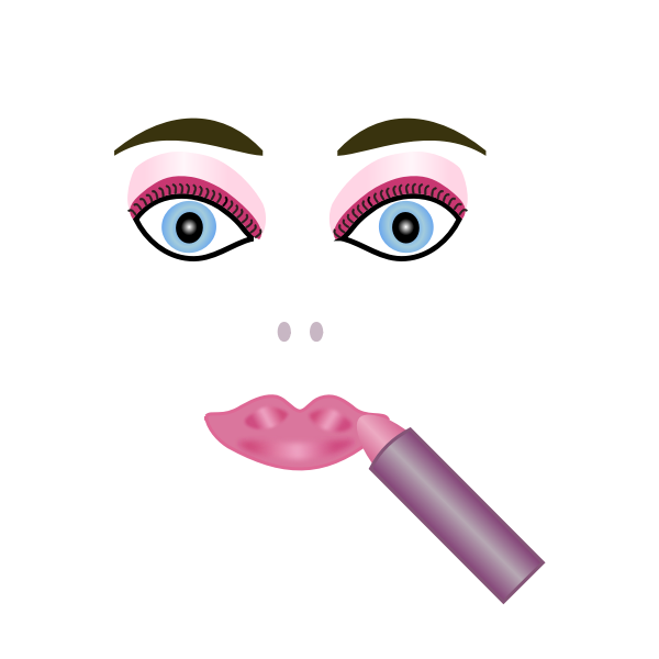 SVG Vector illustration of woman039s face and lipstputtick