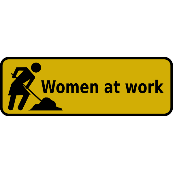 SVG Vector illustration of women at work sign