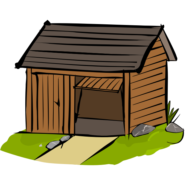 SVG Vector illustration of wooden garage