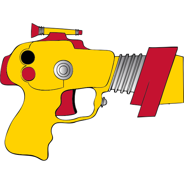 SVG Vector illustration of yellow and red space gun