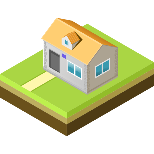 SVG Vector illustration of yellow roof home
