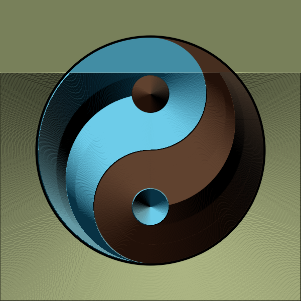 SVG Vector illustration of ying yang sign in gradual blue and brown color