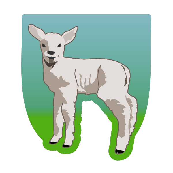 SVG Vector illustration of young lamb