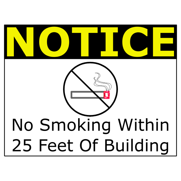 SVG Vector illustration ofno smoking within 25 feet sign