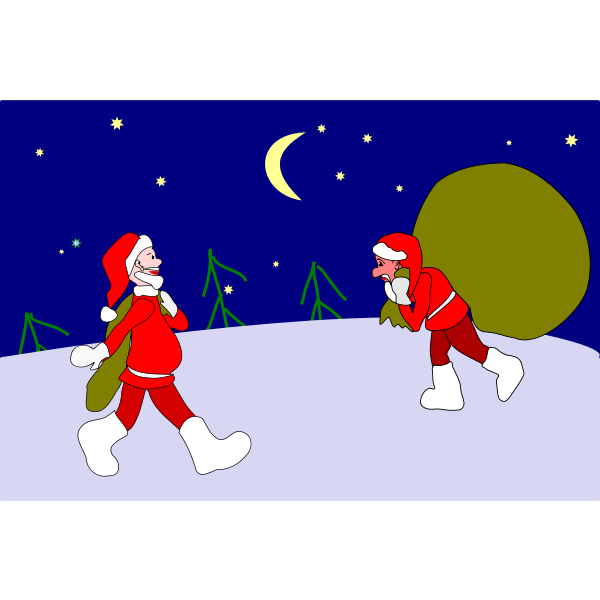 SVG Vector illustration with Santa Claus
