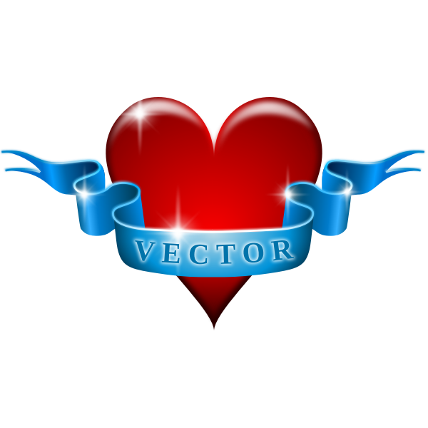 SVG Vector ilmage of heart and ribbon