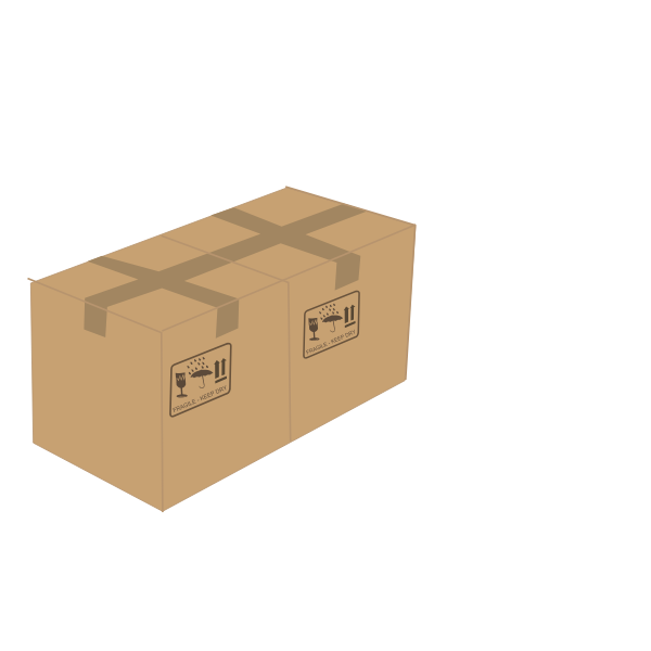 SVG Vector image of 2 sealed cardboard boxes next to each other