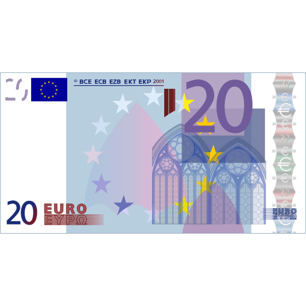 SVG Vector image of 20 Euro banknote