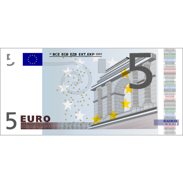 SVG Vector image of 5 Euro banknote