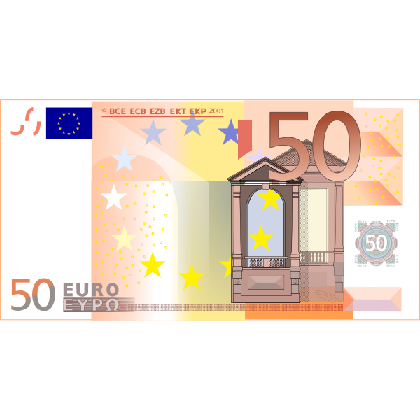 SVG Vector image of 50 Euro banknote