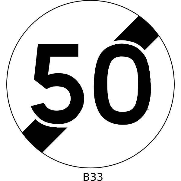 SVG Vector image of 50 mph speed limit ends traffic sign