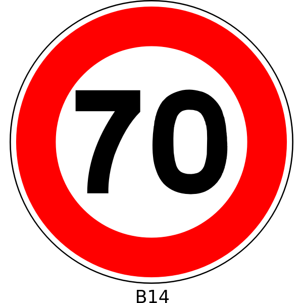 SVG Vector image of 70 speed limitation traffic sign