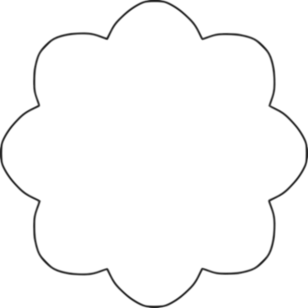 SVG Vector image of 8 scallop outline flower