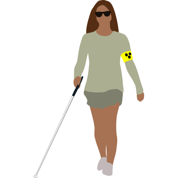 SVG Vector image of a blind woman walking