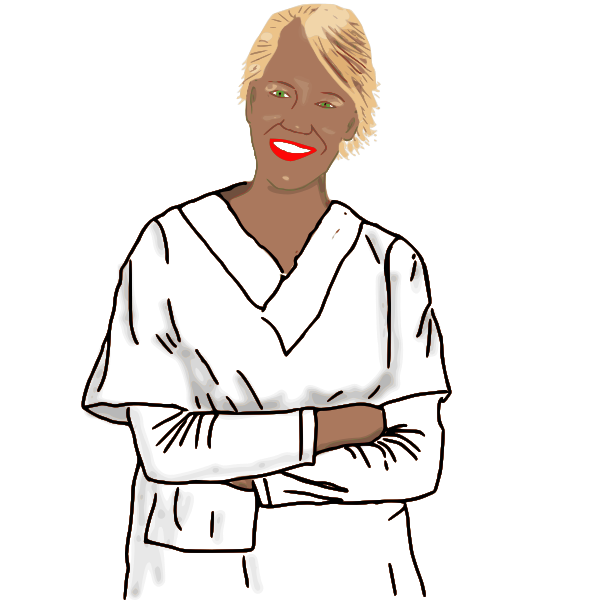 SVG Vector image of a blond medical nurse