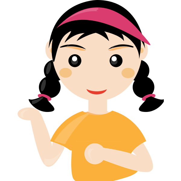 SVG Vector image of a cute girl