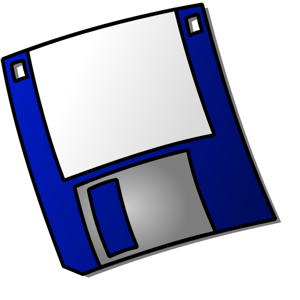 SVG Vector image of a dark blue labelled floppy disk icon