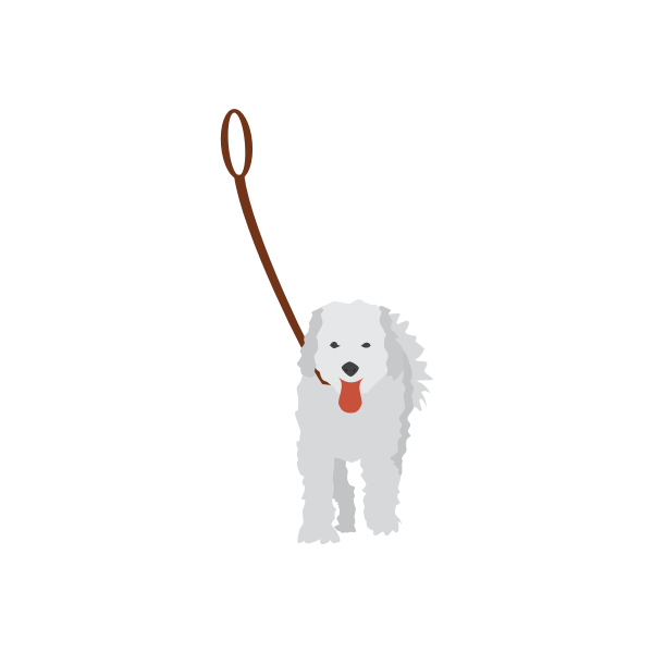 SVG Vector image of a dog on a leash