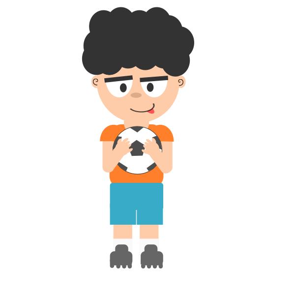 SVG Vector image of a guy with a soccer bal