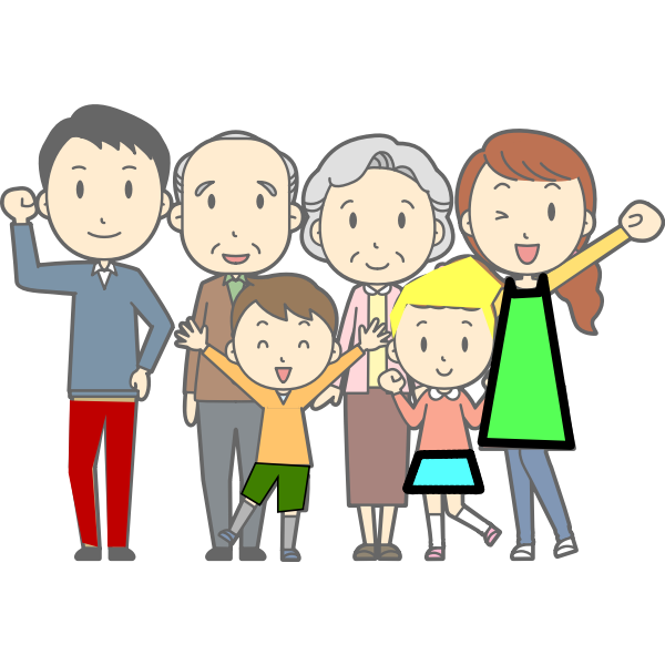 SVG Vector image of a happy family
