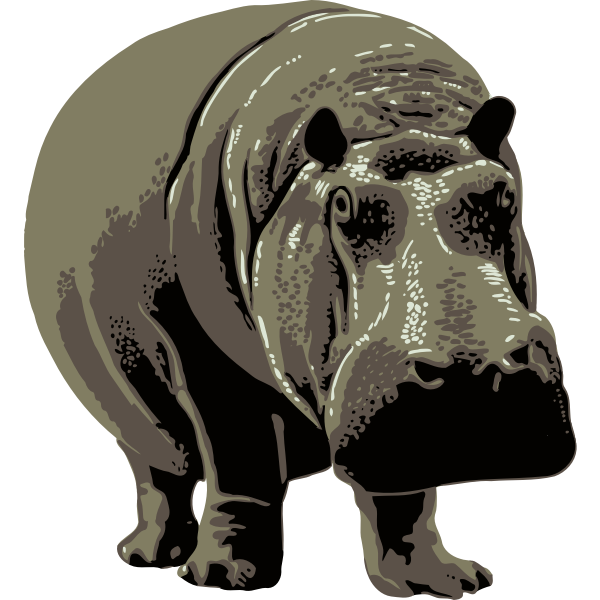 SVG Vector image of a hippo