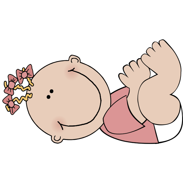 SVG Vector image of a lying baby girl